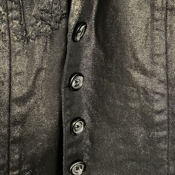 NWT Coldwater Creek Black Gold Metallic Embroidered Riding Jacket 12 misses - Picture 6 of 11